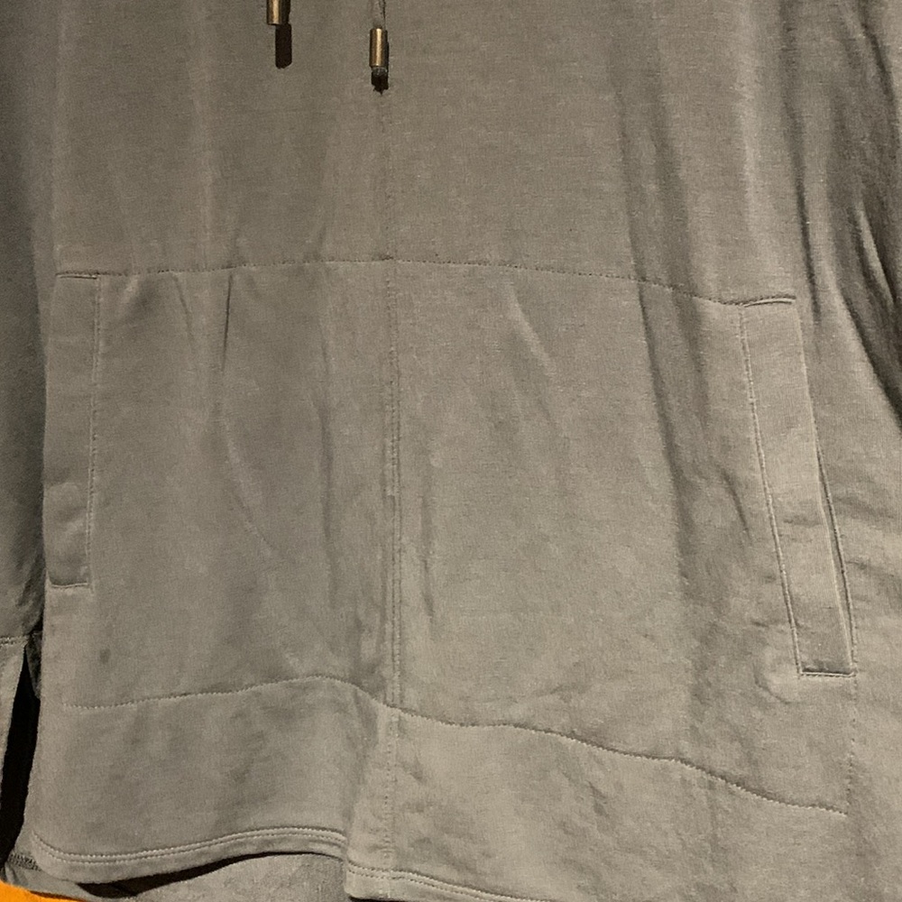 JJill size medium dusty blue funnel neck hoodie with pockets - Picture 5 of 6